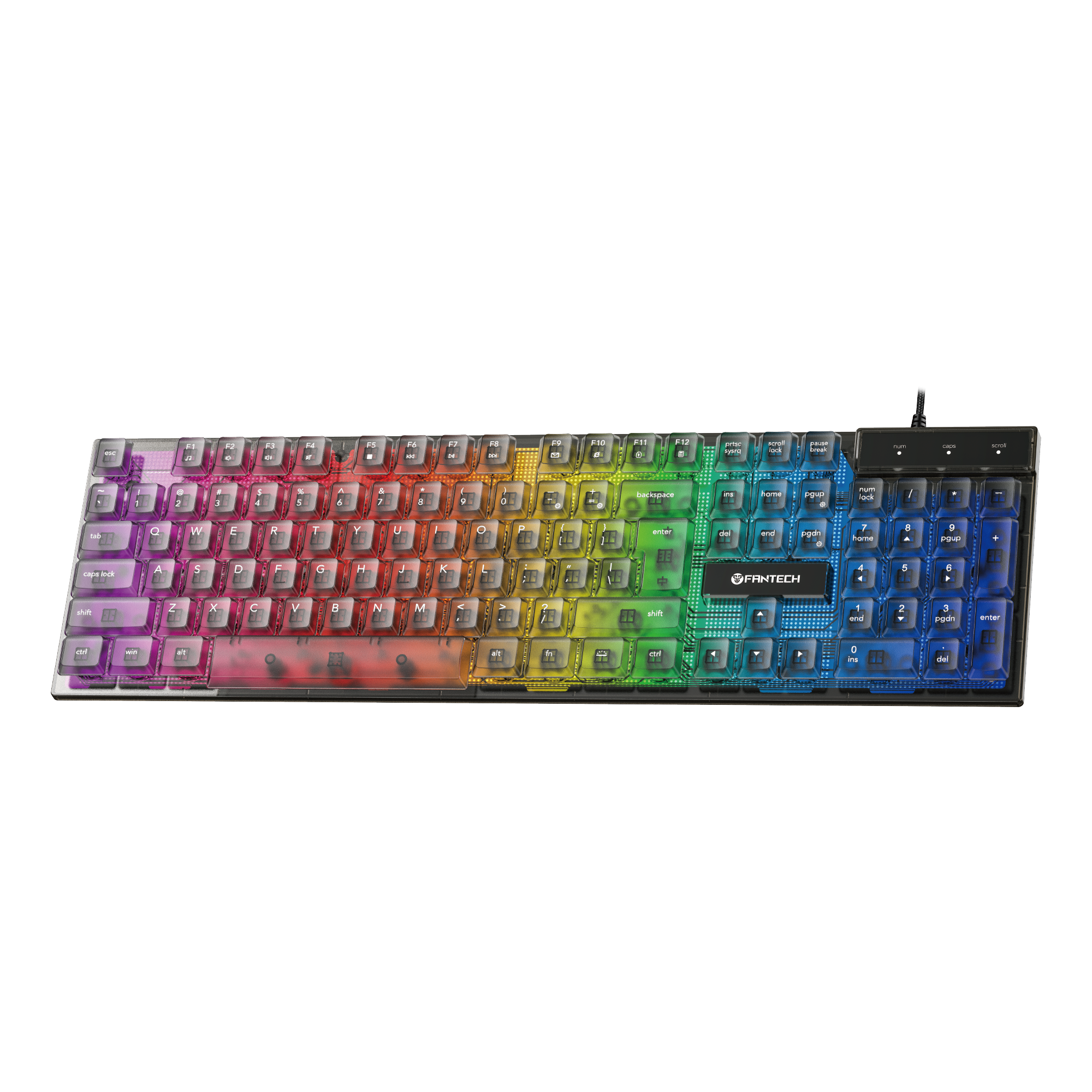 Fantech SHIKARI K515 Keycaps Transparan Keyboard Gaming RGB Membrane - Fantech Indonesia